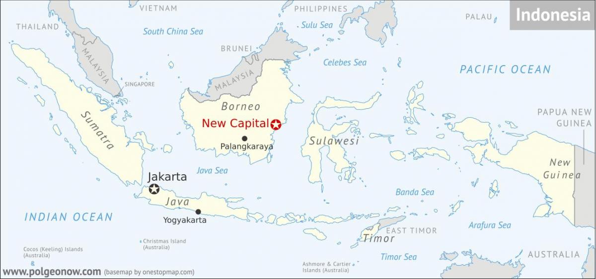 Mapa stolicy Indonezji